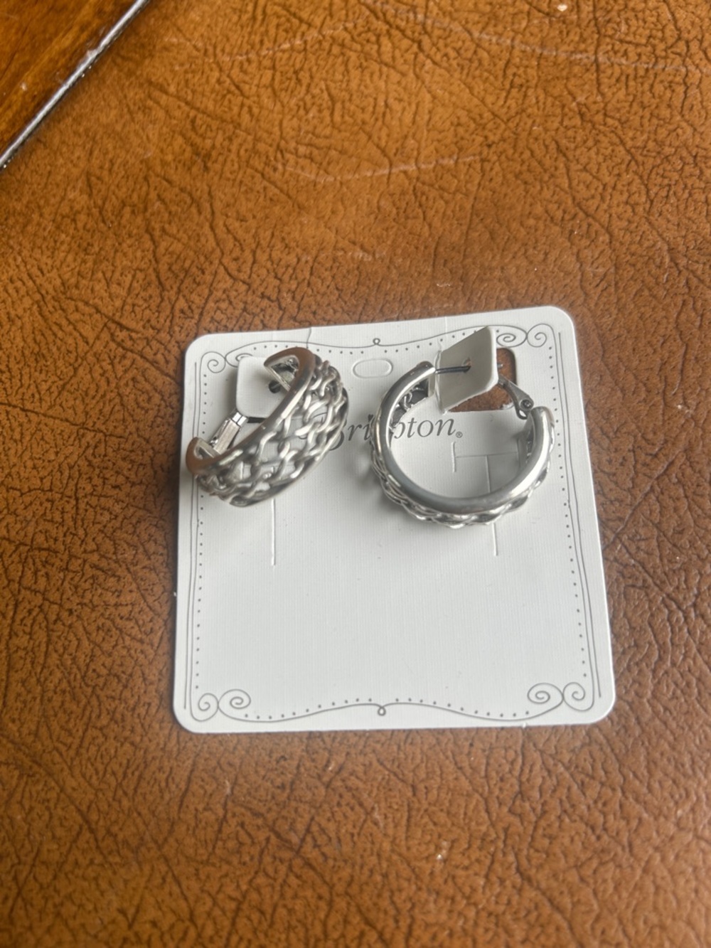 Brighton Silver Braided Clip Hoop Earrings